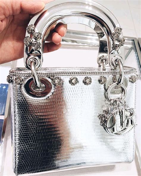 silver dior bag|christian dior silver bag.